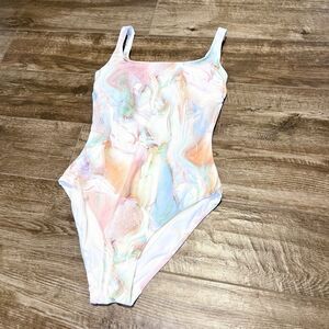 Johnny Was Calme Swimsuit Womens Small Marble Tie Dye One Piece Tank Swim